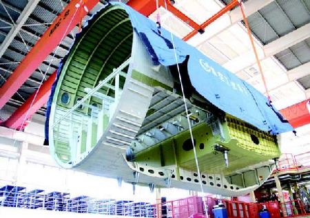 C919裝配現場。